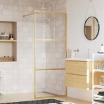 Paroi de douche - vidaxl - 90x195 cm - verre de s�curit� - transparent - dor�