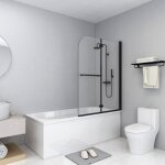 Paroi de douche - noir - 2 panneaux - 95 x 140 cm - verre de sécurité - design pliant Paroi de douche - noir - 2 panneaux - 95 x 140 cm - verre de sécurité - design pliant