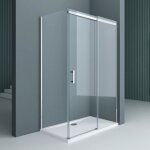 Paroi de douche avec porte coulissante 70x100 sogood ravenna18k cabine de douche rectangulaire en verre ...
