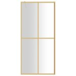 Paroi de douche avec verre esg transparent dor� 100x195 cm