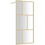 Paroi de douche - vidaxl - 80x195 cm - verre esg transparent - cadre dor� - facile � nettoyer