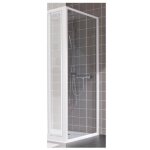 Paroi fixe de douche leda atout 3 80 cm en verre de scurit transparent et profil laqu blanc