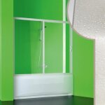 Paroi pare - baignoire forte plutone lat�rale - acrylique blanc 160cm - coulissante et r�glable