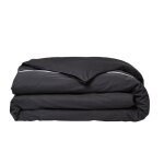 Parrure de lit today prestige - 220 x 240 cm - 2 personnes - 100% percale finition dentelle - fusain Parrure de lit today prestige - 220 x 240 cm - 2 personnes - 100% percale finition dentelle - fusain
