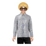 Chemise disco - partilandia - argent�e - manches longues - col classique - taille xl