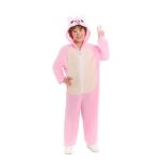 D�guisement - cochon - enfant 7 - 9 ans - maillot avec capuche - polyester rose