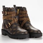 Boots guess femme ornina marron cuir