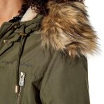Manteau kaporal femme fleur kaki synthtique