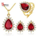 Parure bijoux ajustable pour femme cadeau mariage rmega® boucle doreille collier bague - noël - rouge ... Parure bijoux ajustable pour femme cadeau mariage rmega® boucle doreille collier bague - noël - rouge ...