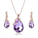 Parure bijoux ajustable pour femme cadeau de saint valentin rmega� collier boucle doreille - no�l - violet ...