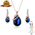 Parure bijoux collier et boucle d?oreille ajustable coffret bijoux rmega saint valentin nol anniversaire ...