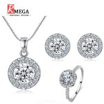 Parure bijoux collier femme boucle doreille bague coffret cadeau mariage - rmega - ajustable - argent ...