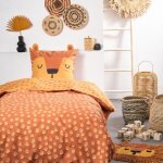 Parure de couette 140 x 200 funny lion rversible 100% coton / 57 fils / cm