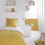 Parure de couette 140 x 200 happy stella r�versible 100% coton / 57 fils / cm� - jaune