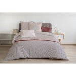 Parure de couette - home linge passion - louxor - terracotta - 100% coton 57 fils - 220x240 cm