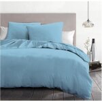 Parure de couette 3 pi�ces - home linge passion - hp72066 - microfibre 82 g - 240 x 260 cm - bleu ciel ...