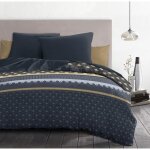 Parure de couette 3 pi�ces - housse de couette + 1 taie doreiller charlest - bleu - 220x240 cm - microfibre ...