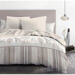 Parure de couette 3 pi�ces - housse de couette + 2 taies doreiller home sweet home - 220x240 cm - microfibre ...