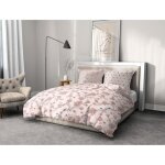 Parure de couette 3 pi�ces - housse de couette + 2 taies doreiller marquise - rose - 240x260 cm - 100% ...