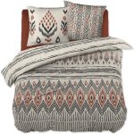 Parure de couette - ethnic - 260x240 cm - 100% coton - 57 fils / cm - motif gomtrique