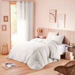 Parure de couette noah gaze de coton 240 x 220 pour lit 2 places 140 � 160 cm - noah neige