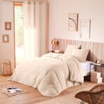 Parure de couette noah gaze de coton 260 x 240 pour lit 2 places king size 160 � 180 cm - noah naturel ...
