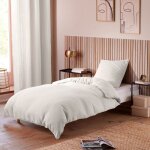Parure de couette noah gaze de coton 140 x 200 pour lit 1 place - noah neige