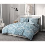 Parure de couette home linge passion temp�te florale - 3 pcs - 240 x 260 - 100% coton 57 fils - bleu