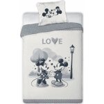 Parure de couette - homerokk - mickey et minnie - 140x200 cm - drap housse 90x190 - blanc