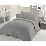 Parure de couette lovely home - 240x260 cm - 100% coton - gris clair