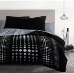 Parure de couette microfibre steevy - 1 housse de couette 240x260 cm + 2 taies 63x63 cm - noir - home ...