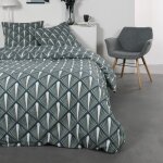 Parure de lit double en coton flanelle imprim� - vert - 240 x 260 cm