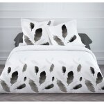 Parure de couette - today - meiko - 100% coton - 220x240 cm - 2 taies 63x63 cm blanc