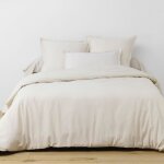 Parure de drap 180x290 cm 3 pi�ces avec drap housse 90x190 cm coton beige