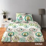 Parure de drap - cactus - king - 100% coton - 57 fils / cm - 2 taies doreiller