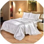 Parure de drap en soie satin�e - parure de lit 4 pcs avec 2 taies doreiller 1 drap 1 housse de couette ...
