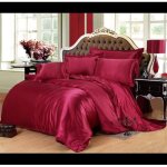 Parure de drap en soie satine - parure de lit 4 pcs avec 2 taies doreiller 1 drap 1 housse de couette ...