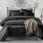 Parure de drap en soie satine - wovte parure de lit 4 pcs avec 2 taies doreiller 1 drap 1 housse de ...