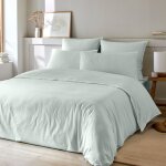 Parure housse de couette 2 pers 260x240 de coton - bambou - bambou vert