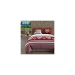 Parure housse de couette en coton 57 fils 240x220 cm passion rouge par soleil docre