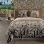 Parure housse de couette en coton 57 fils 260x240 cm tigre sable par soleil docre