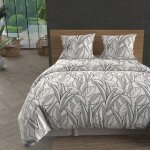 Parure housse de couette en coton 57 fils 260x240 cm togo blanc par soleil docre Parure housse de couette en coton 57 fils 260x240 cm togo blanc par soleil docre