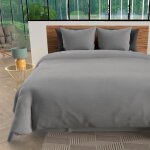 Parure housse de couette en microfibre lav�e 260x240 cm boheme gris par soleil docre
