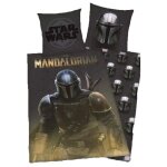 Parure housse de couette - star wars - mandalorian - 140x200 cm - 1 taie doreiller - licence officielle ...