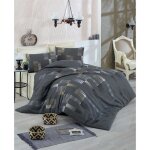 Parure de lit - 1 housse de couette 220x240 cm + 2 taies doreiller 60x60 cm - 65% coton 35% polyester ...