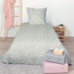 Parure de lit 140x200 cm microfibre pisa gris perle