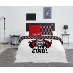 Parure de lit - la casa de papel - 240x220 cm - coton - rouge - 2 taies doreiller Parure de lit - la casa de papel - 240x220 cm - coton - rouge - 2 taies doreiller