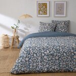 Parure de lit 2 personnes fleurie en percale 70 fils 240x220cm