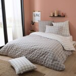 Parure de lit 200x200 cm percale coton ddm max gris 3 pi�ces