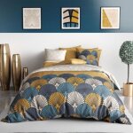 Parure de lit 220x240 cm coton 57 fils - 3 pi�ces kama - blanc - el�gance - chic